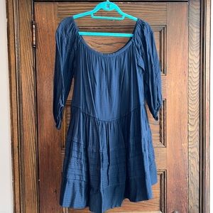 FREE PEOPLE- Navy Off The Shoulder Dress